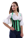 Grebrafan Corset Halter Striped Underbust Cupless Shaper Bustier - green