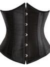 Grebrafan Women's Underbust Lace up Boned Bustier Brocade Waist Training Corsets Plus Size  - black