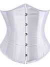 Grebrafan Women's Underbust Lace up Boned Bustier Brocade Waist Training Corsets Plus Size  - white