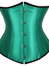Grebrafan Women's Underbust Lace up Boned Bustier Brocade Waist Training Corsets Plus Size  - green