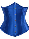 Grebrafan Women's Underbust Lace up Boned Bustier Brocade Waist Training Corsets Plus Size  - blue