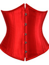 Grebrafan Women's Underbust Lace up Boned Bustier Brocade Waist Training Corsets Plus Size  - red