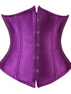 Grebrafan Women's Underbust Lace up Boned Bustier Brocade Waist Training Corsets Plus Size  - purple