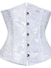 Grebrafan Bridal Underbust Waist Corset Plus Size Vintage Bustier - white