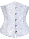 Grebrafan Steel Boned Corsets Waist Training Underbust Plus Size Gothic Bridal Wedding Bustier - white