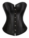 Womens Corset Bustier Satin Sexy Plus Size Gothic Lace Up Boned Gorset Top Shapewear Classic Clubwear Party Club Night Corselet - Black