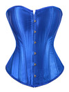 Womens Corset Bustier Satin Sexy Plus Size Gothic Lace Up Boned Gorset Top Shapewear Classic Clubwear Party Club Night Corselet - Blue