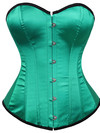 Womens Corset Bustier Satin Sexy Plus Size Gothic Lace Up Boned Gorset Top Shapewear Classic Clubwear Party Club Night Corselet - Green
