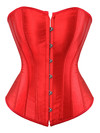 Womens Corset Bustier Satin Sexy Plus Size Gothic Lace Up Boned Gorset Top Shapewear Classic Clubwear Party Club Night Corselet - Red