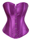 Womens Corset Bustier Satin Sexy Plus Size Gothic Lace Up Boned Gorset Top Shapewear Classic Clubwear Party Club Night Corselet - Purple