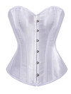 Womens Corset Bustier Satin Sexy Plus Size Gothic Lace Up Boned Gorset Top Shapewear Classic Clubwear Party Club Night Corselet - White