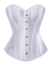 Womens Corset Bustier Satin Sexy Plus Size Gothic Lace Up Boned Gorset Top Shapewear Classic Clubwear Party Club Night Corselet - White
