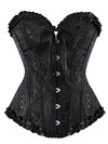 Casual Corset Top Punk Rave Plus Size Bustier Sexy Classic Push Up Embroidery Bodyshaper Carnival Holiday Party Club Costume - Black