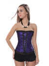 Corsets and Bustiers for Women Gothic Breathable Zip Corselete Sexy Front Lacing Boned Wedding Party Clubwear Just Married - Purple