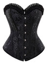 Corset Women Steel Boned Corsetto Pirate Heavy Duty Medieval Bustiers Femme Steampunk Carnival Evening Party Costume Plus Size - Black