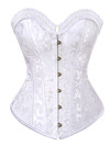 Corset Women Steel Boned Corsetto Pirate Heavy Duty Medieval Bustiers Femme Steampunk Carnival Evening Party Costume Plus Size - White