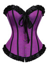 Corsets Overbust Classic Bustiers Lace Up Boned Clubwear for Women Corsetto Printed Vintage Carnival Party Sexy Festival Rave - Purple