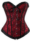 Corsets Tops for Women Bustier Steampunk Plus Size Renaissance Festival Rave Corselet Pattern Bodyshaper Clubwear Party Night - Red