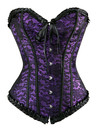 Corsets Tops for Women Bustier Steampunk Plus Size Renaissance Festival Rave Corselet Pattern Bodyshaper Clubwear Party Night - Purple