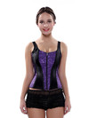 Corselet Corsets Strap for Women Steampunk Lingerie Bustier Retro Zip Shapewear Top Engagement Halloween Party Costume Clubwear - Purple