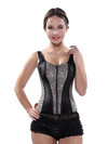Corselet Corsets Strap for Women Steampunk Lingerie Bustier Retro Zip Shapewear Top Engagement Halloween Party Costume Clubwear - Beige