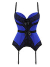 Bustier Corset Femme Top to Wear Out Padded Cups Corselet Punk Rave Underwired Suspender Straps Carnival Party Clubwear Elegant - Blue