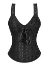 Women's Corset Bustier Gothic Jacquard Shoulder Straps Tank Overbust Renaissance Gorset Top Push Up Holiday Party Club Dance - Black