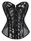Corsets Bustiers Sexy Breathable Mesh Bridal Wedding Gorset Top Holiday Party Clubwear See Through Push Up Boned Corselet Femme - Black