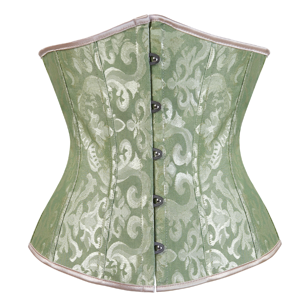 green-Grebrafan Bridal Underbust Waist Corset Plus Size Vintage Bustier