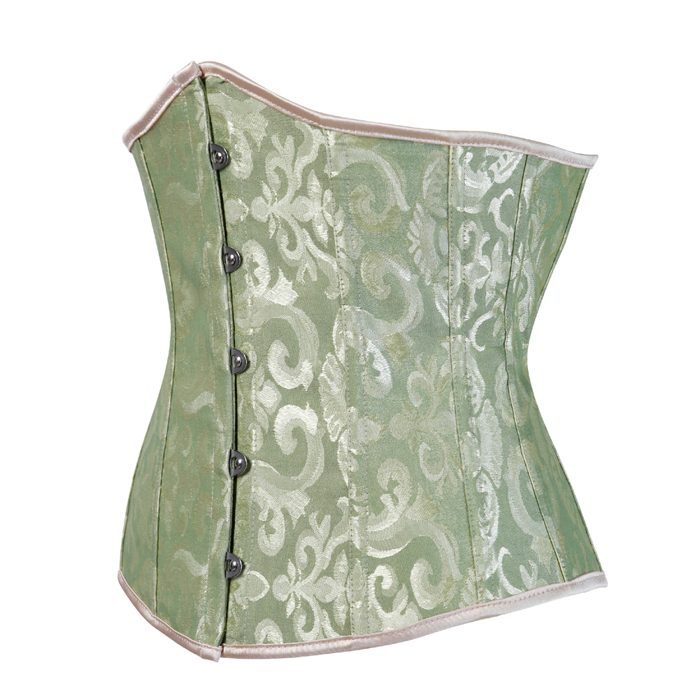 green-Grebrafan Bridal Underbust Waist Corset Plus Size Vintage Bustier