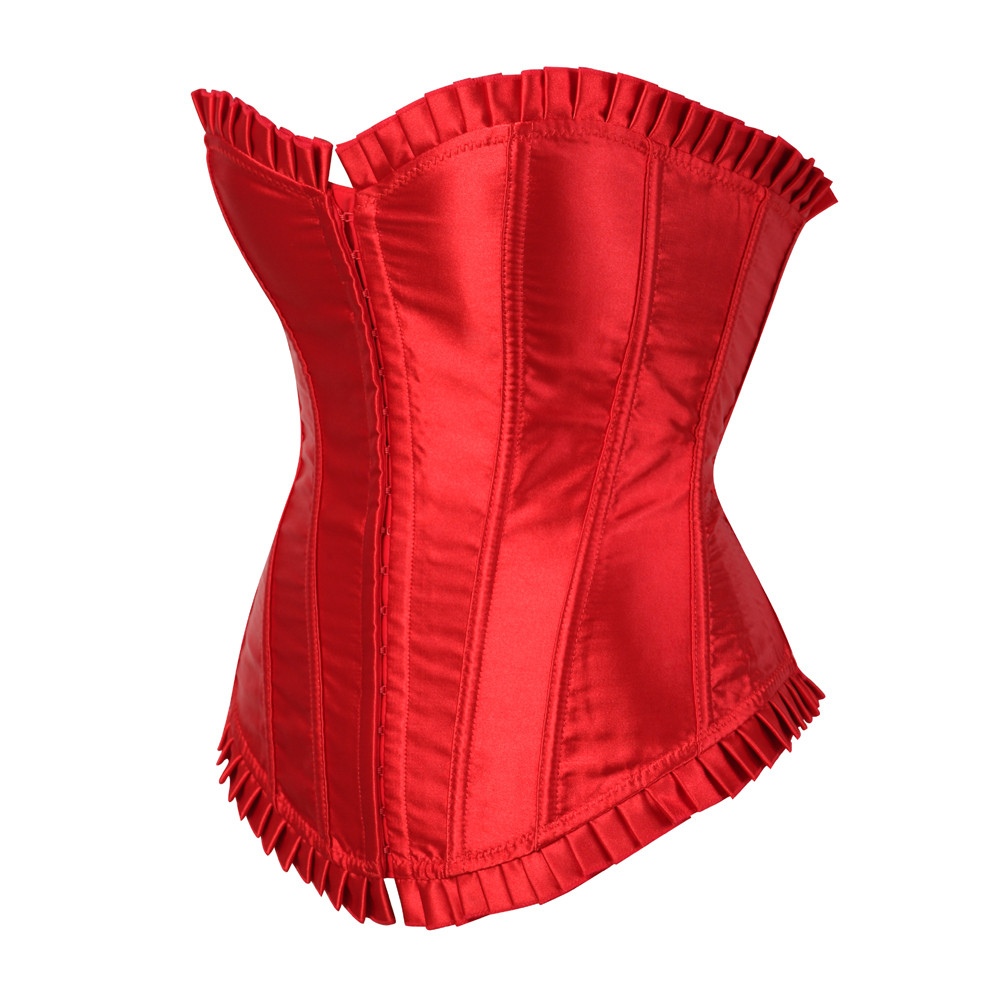 Red-Corsets and Bustiers Burlesque Masquerade Tight Lace Corselet Top for Women Sexy Plus Size Push Up Boned Carnival Party Clubwear