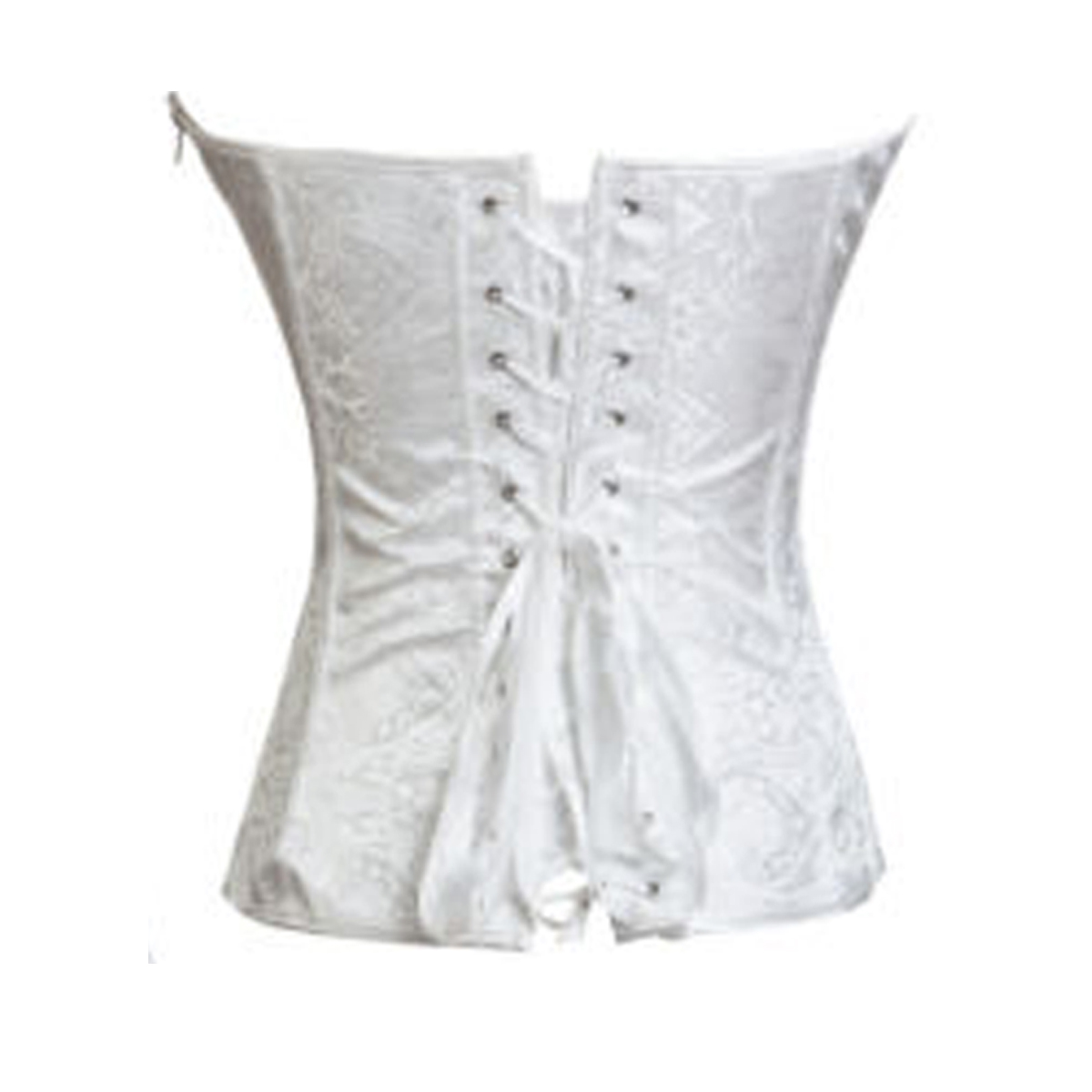 White-Corset and Bustier for Women Burlesque Wedding Renaissance Satin Padded Corsetto Plus Size Zip Medieval Carnival Party Clubwear