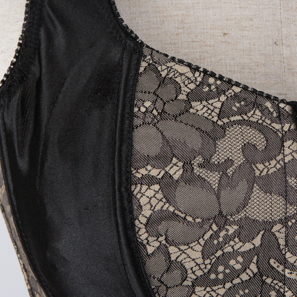 Beige-Corselet Corsets Strap for Women Steampunk Lingerie Bustier Retro Zip Shapewear Top Engagement Halloween Party Costume Clubwear