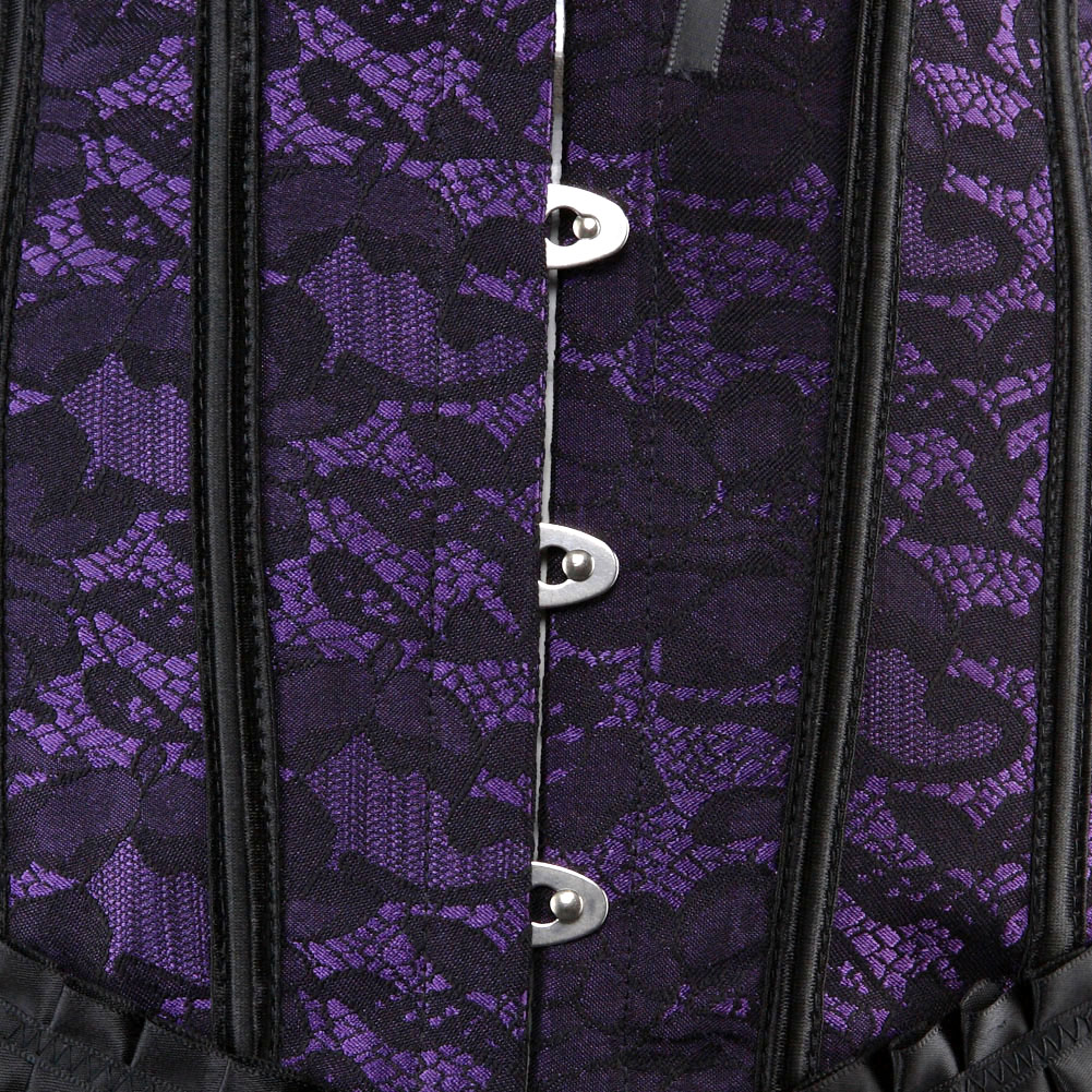 Purple-Corsets Tops for Women Bustier Steampunk Plus Size Renaissance Festival Rave Corselet Pattern Bodyshaper Clubwear Party Night