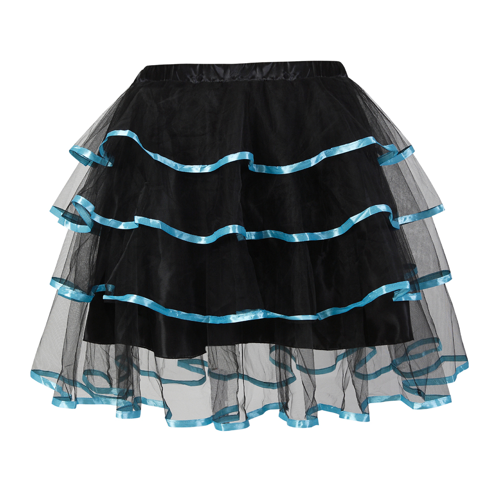 Skyblue-Steampunk Skirt for Corset Sexy Pirate Lace Skirts Party Clubwear Vintage Burlesque Bustier Costumes Accessories Plus Size