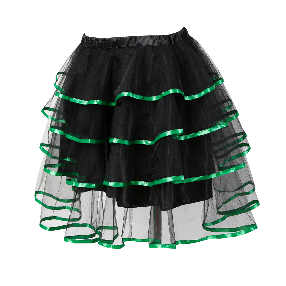 Green-Steampunk Skirt for Corset Sexy Pirate Lace Skirts Party Clubwear Vintage Burlesque Bustier Costumes Accessories Plus Size