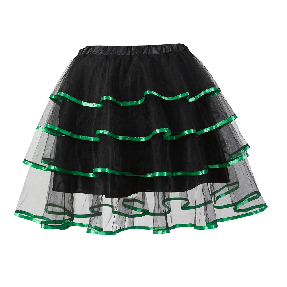 Green-Steampunk Skirt for Corset Sexy Pirate Lace Skirts Party Clubwear Vintage Burlesque Bustier Costumes Accessories Plus Size