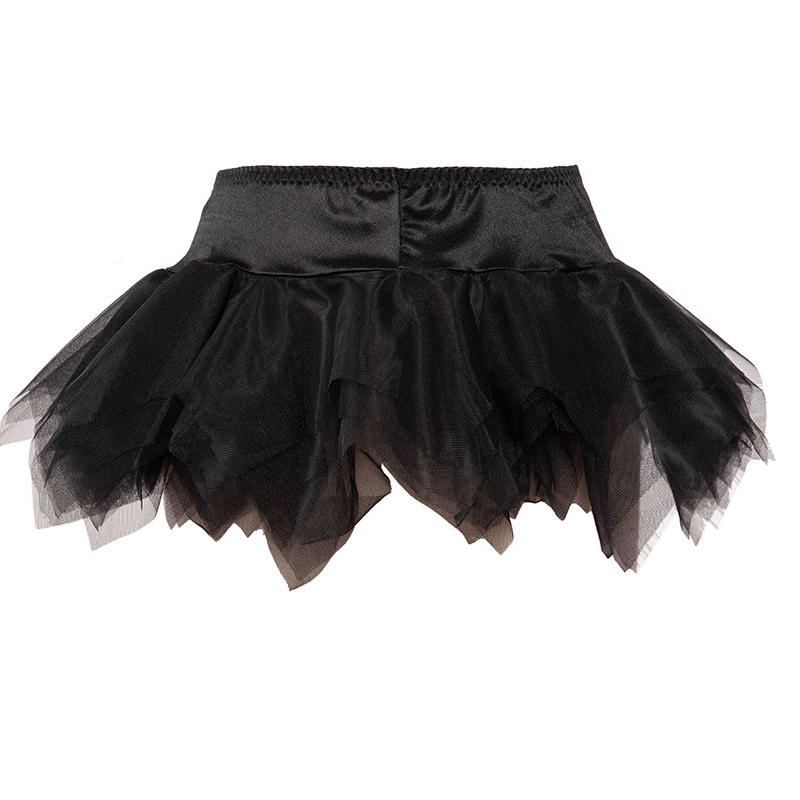 Black-Steampunk Tutu Skirt for Corset Women Mimi Black Skirts Party Clubwear Vintage Burlesque Bustier Costumes Accessories Plus Size