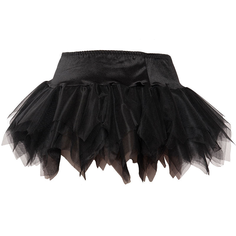 Black-Steampunk Tutu Skirt for Corset Women Mimi Black Skirts Party Clubwear Vintage Burlesque Bustier Costumes Accessories Plus Size