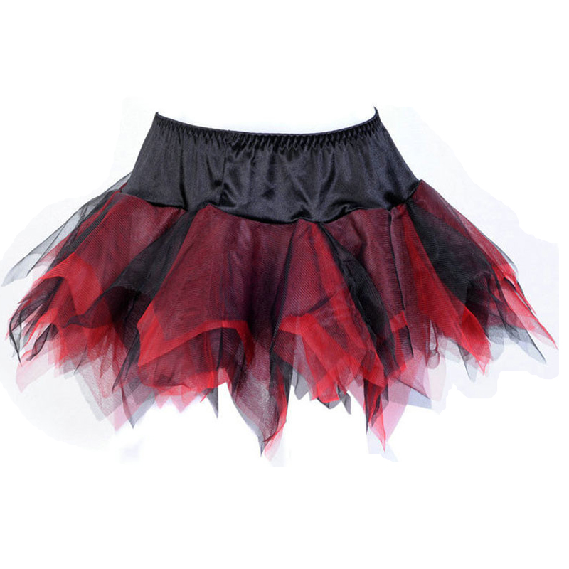Blackred-Steampunk Tutu Skirt for Corset Women Mimi Black Skirts Party Clubwear Vintage Burlesque Bustier Costumes Accessories Plus Size