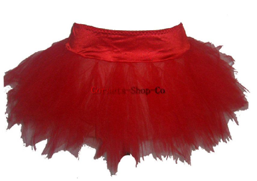 Red-Steampunk Tutu Skirt for Corset Women Mimi Black Skirts Party Clubwear Vintage Burlesque Bustier Costumes Accessories Plus Size