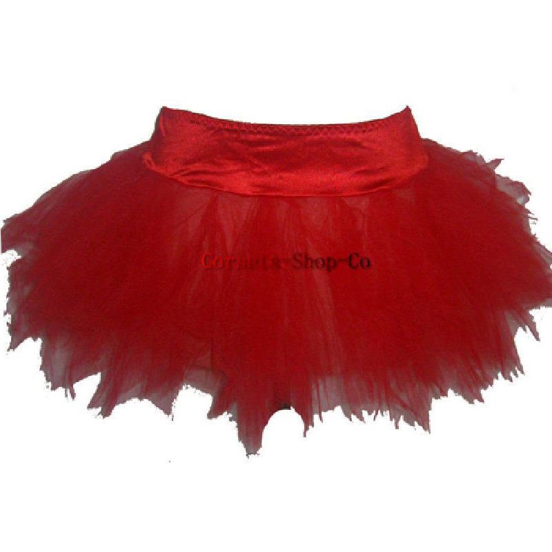 Red-Steampunk Tutu Skirt for Corset Women Mimi Black Skirts Party Clubwear Vintage Burlesque Bustier Costumes Accessories Plus Size