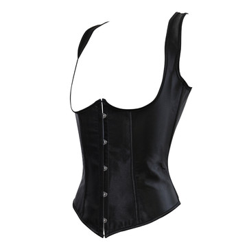 Grebrafan Women's Underbust Corset Black Steampunk Bustier Tops