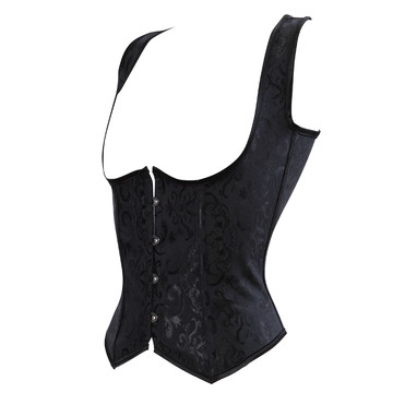 Grebrafan Steampunk Strap Underbust Corset Plus Size Pirate Bustier Outfit