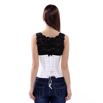 Grebrafan Steel Boned Corsets Waist Training Underbust Plus Size Gothic Bridal Wedding Bustier