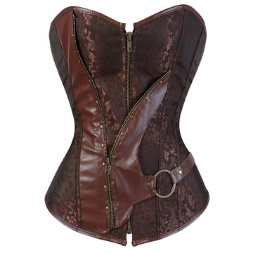 Grebrafan Sexy Corsets for Women Plus Size Zip Steampunk Pirate Bustier