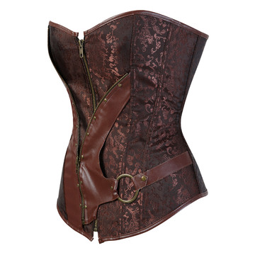 Grebrafan Sexy Corsets for Women Plus Size Zip Steampunk Pirate Bustier