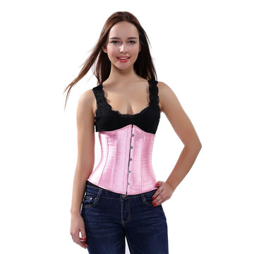 Grebrafan Women's Underbust Lace up Boned Bustier Brocade Waist Training Corsets Plus Size 