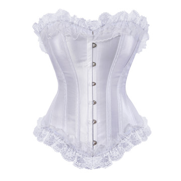Corsets Classic Gothic Satin Lace Trim Boned Bustiers Clubwear Bridal Vintage Carnival Costume for Women Party Club Night