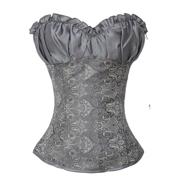 Corset and Bustier for Women Burlesque Wedding Renaissance Satin Padded Corsetto Plus Size Zip Medieval Carnival Party Clubwear